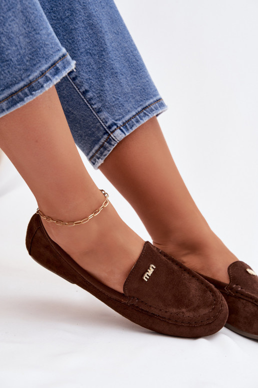 sieviešu mokasīniTā irzsm Zelta krāsasm Detalem CzekoladoIne Sarivelle