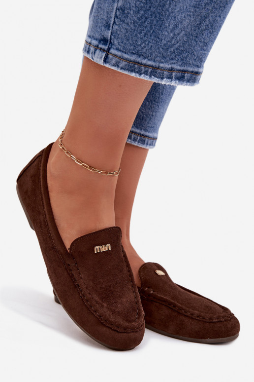 sieviešu mokasīniTā irzsm Zelta krāsasm Detalem CzekoladoIne Sarivelle