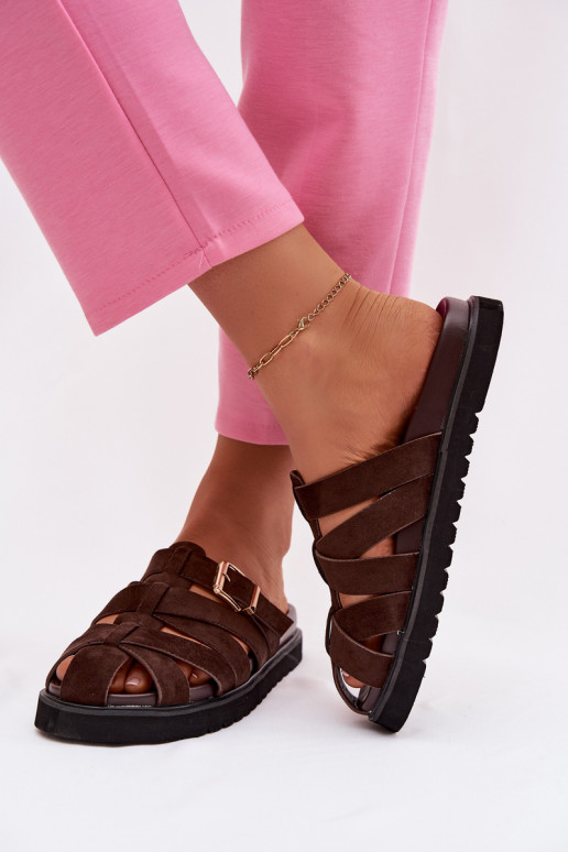 sieviešu čības Ar svītrām I Złotą ar sprādzēm CzekoladoIne Roselisse