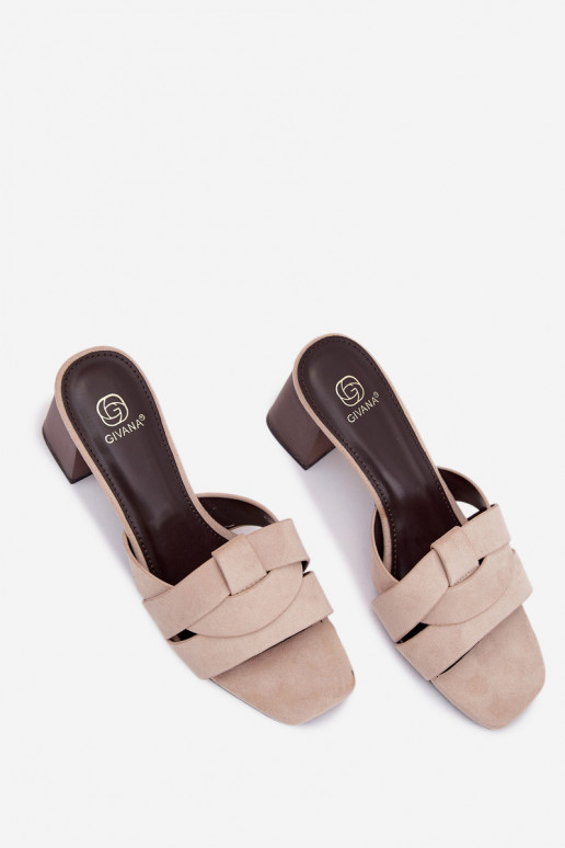 sieviešu čības ar papēdi Ar svītrām Eko zamšādaoIne smilšu krāsas Corivelle