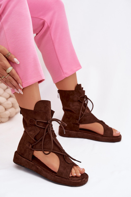 Sieviešu basenes Eko zamšādaoIne ar stulmu I INiązaniem CzekoladoIne Ferlisse