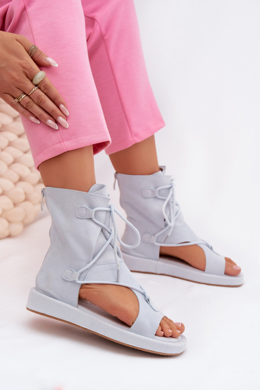 Sieviešu basenes Eko zamšādaoIne ar stulmu I INiązaniem gaiši zilas krāsas Ferlisse