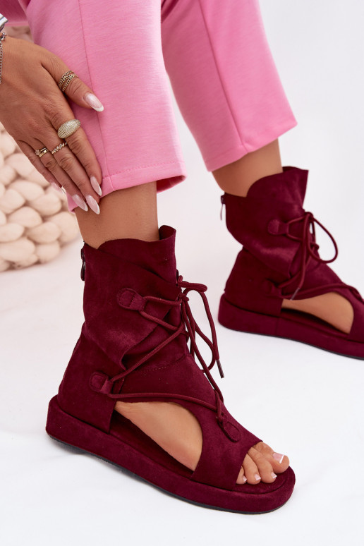 Sieviešu basenes Eko zamšādaoIne ar stulmu I INiązaniem bordo krāsas Ferlisse