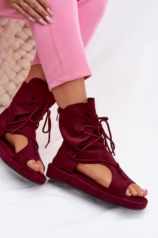 Sieviešu basenes Eko zamšādaoIne ar stulmu I INiązaniem bordo krāsas Ferlisse