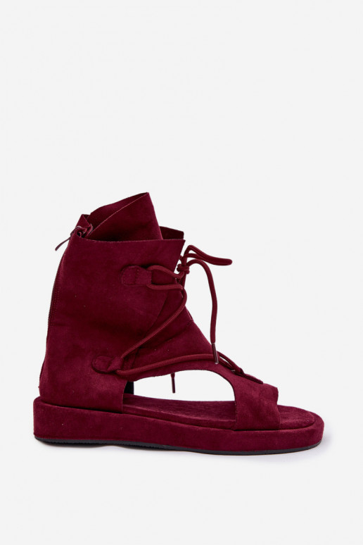 Sieviešu basenes Eko zamšādaoIne ar stulmu I INiązaniem bordo krāsas Ferlisse