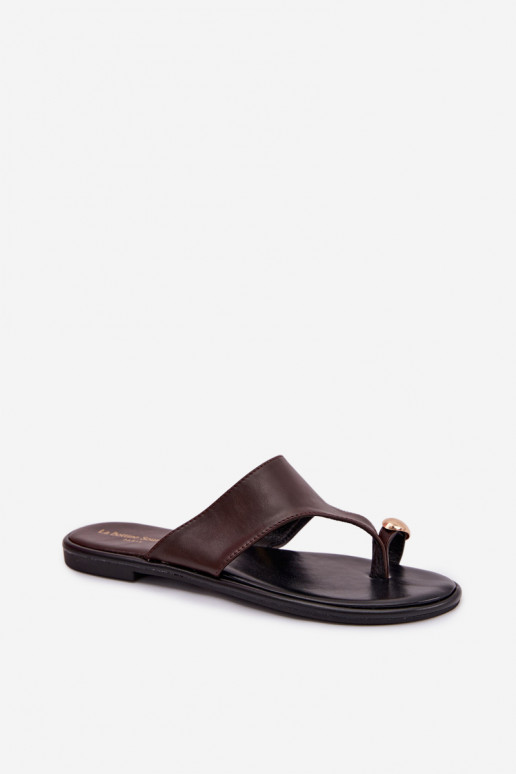 Čības Sieviešu dzīvoklis Eko Āda Ze Zelta krāsasm Detalem CzekoladoIne Lavessa