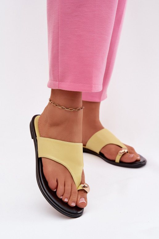 Čības Sieviešu dzīvoklis Eko Āda Ze Zelta krāsasm Detalem Dzelteni Lavessa