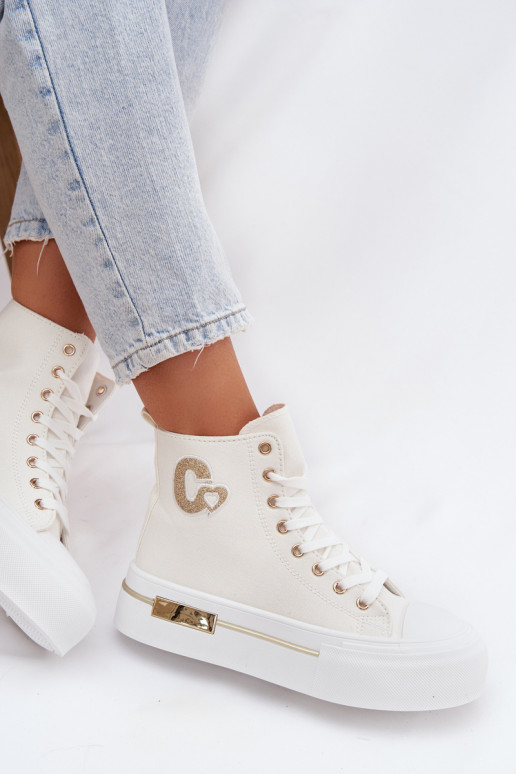 Baltās Meloria platformas brīvā laika sandales