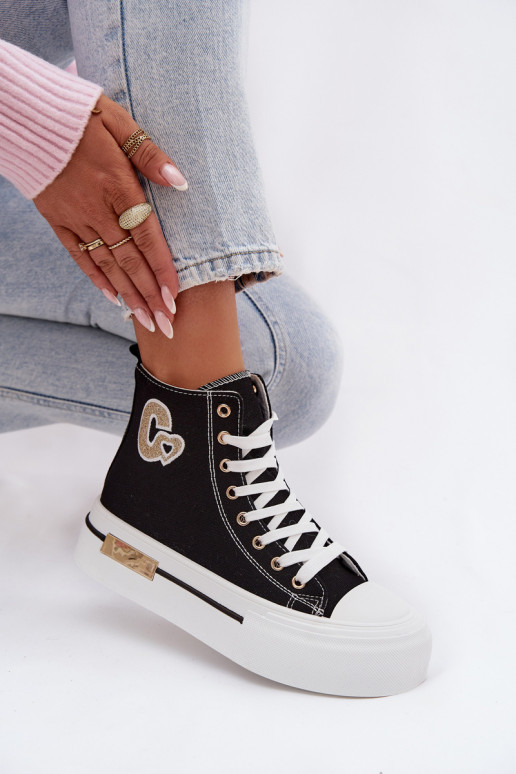 Melnas Meloria platformas brīvā laika sandales