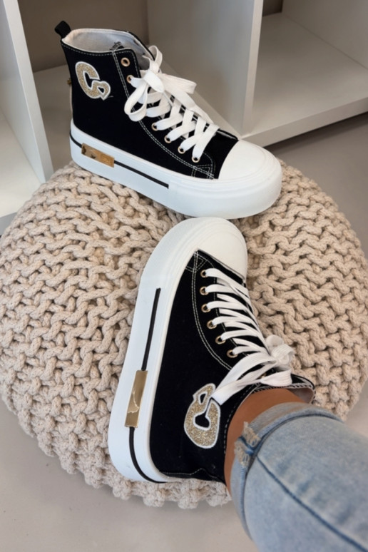 Melnas Meloria platformas brīvā laika sandales