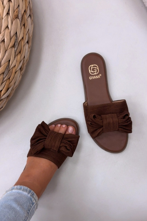 Sieviešu čības ar platām papēžiem un lentēm, brūnas krāsas Amivelle