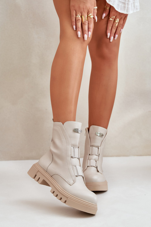 siltināti zābaki Sieviešu Uz pili Eko Āda Ziloņkaula krāsas Tā irilyra