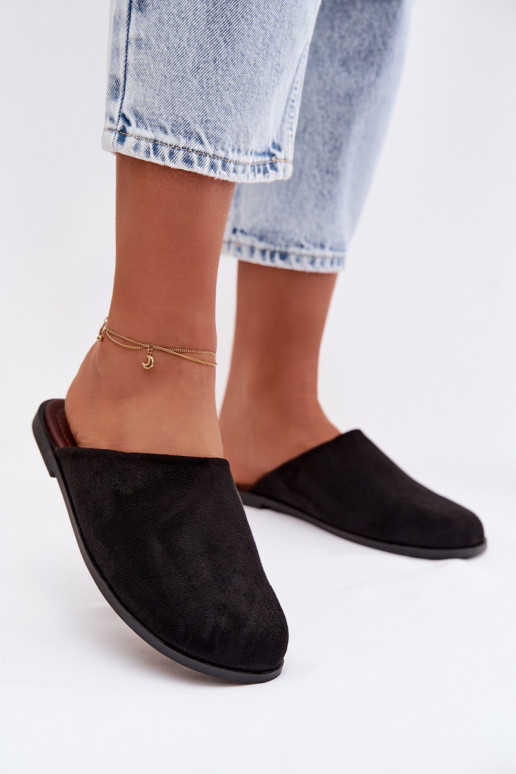 Čības Sieviešu dzīvoklisEko zamšādau melnas krāsas Veronelle