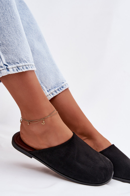 Čības Sieviešu dzīvoklisEko zamšādau melnas krāsas Veronelle