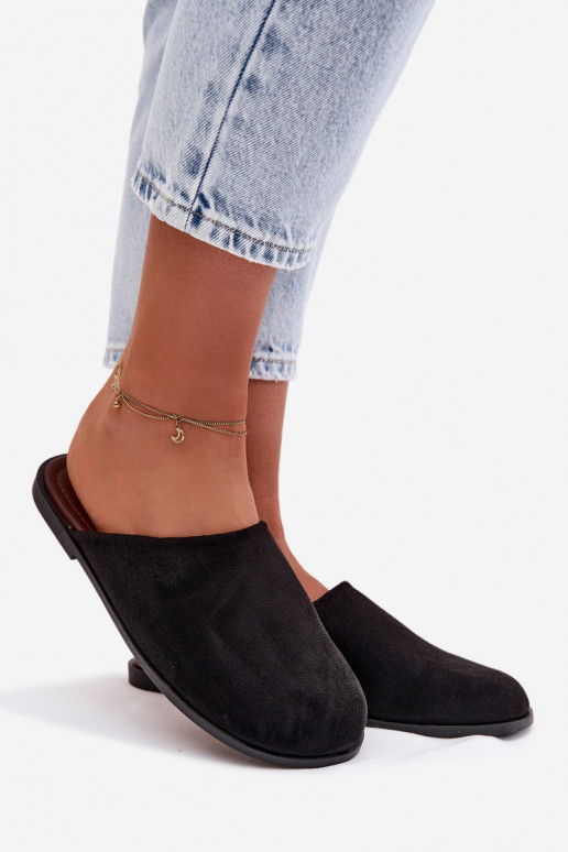 Čības Sieviešu dzīvoklisEko zamšādau melnas krāsas Veronelle