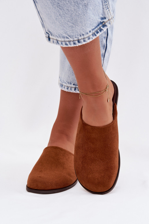 Čības Sieviešu dzīvoklisEko zamšādau brūnas krāsas Veronelle