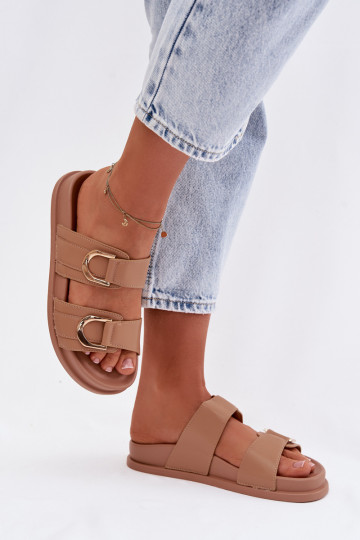 Eko Čibas no dabīgas ādas Sieviešu Ar svītrām smilšu krāsas Rosinessa