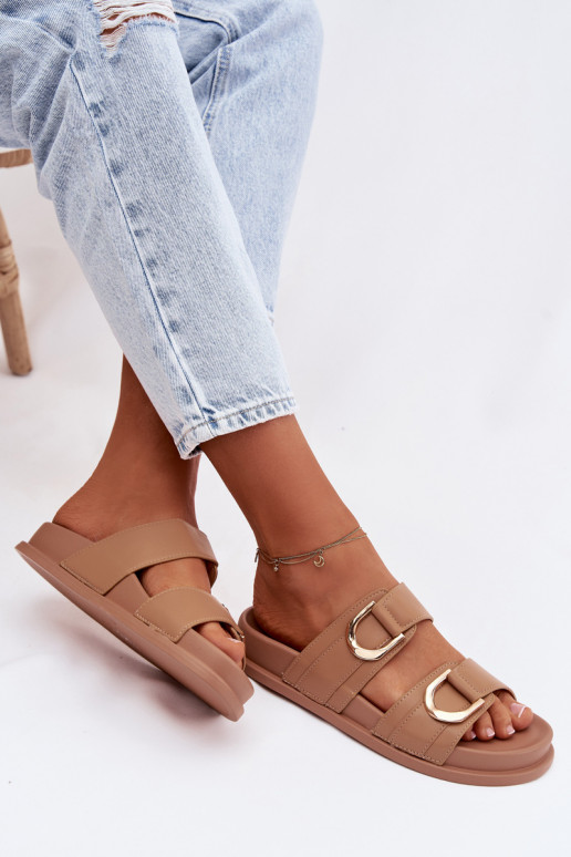 Eko Čibas no dabīgas ādas Sieviešu Ar svītrām smilšu krāsas Rosinessa