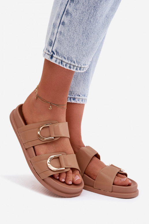 Eko Čibas no dabīgas ādas Sieviešu Ar svītrām smilšu krāsas Rosinessa