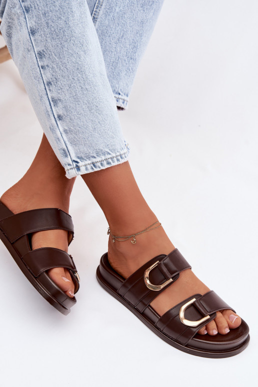 Eko Čibas no dabīgas ādas Sieviešu Ar svītrām CzekoladoIne Rosinessa