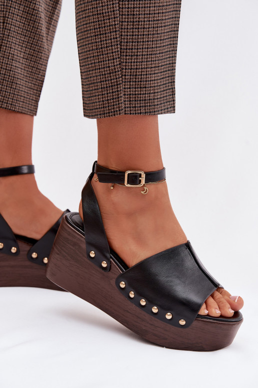 Sieviešu basenes Uz Ķīļa Ze Zelta krāsasmi Kniedes melnas krāsas Galorina