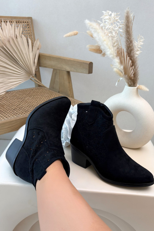 Zābaki Kovboju zābaki Sieviešu ar papēdi S.Barski HY61-8012 melnas krāsas