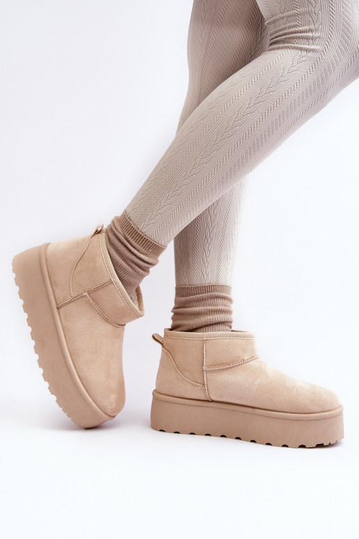 sniega apavi Sieviešu ar platformu Ziloņkaula krāsas Mennja