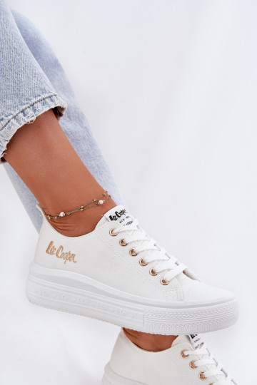 sieviešu puszābaki ar platformu Lee Cooper LCIN-24-44-2462L baltas krāsas