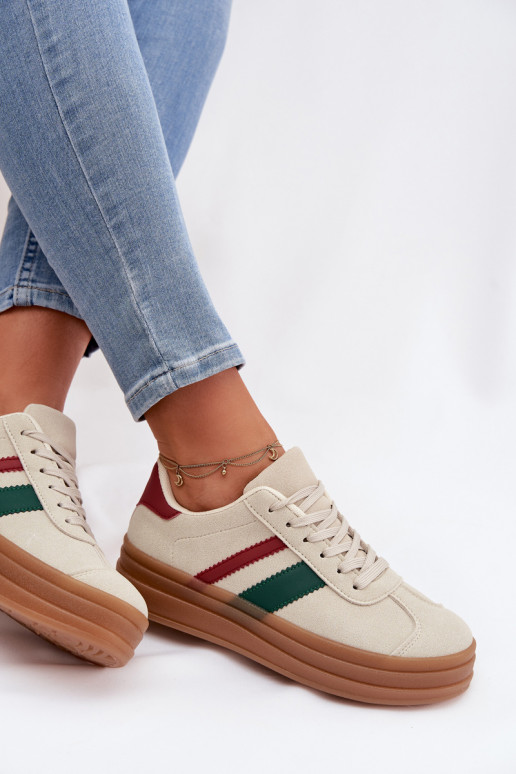 Sneakers modeļa apavi Sieviešu ar platformu smilšu krāsas Janivelle
