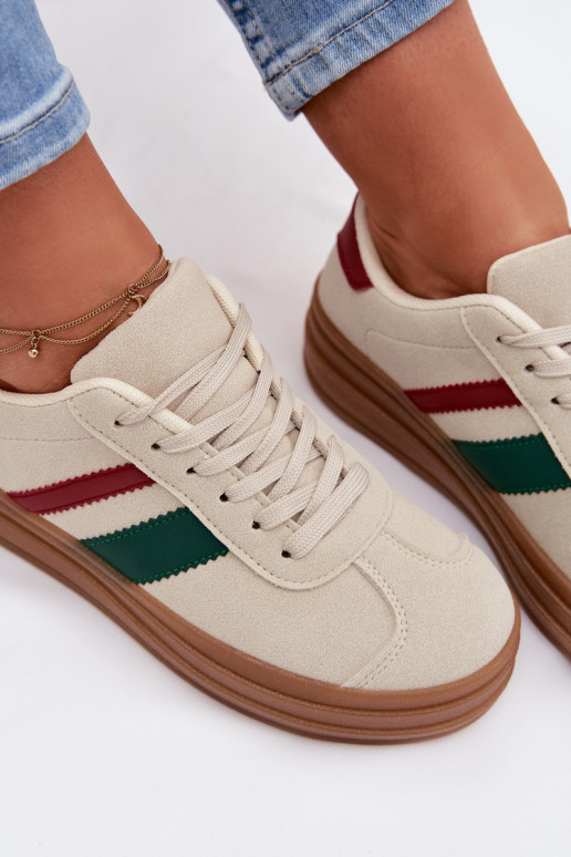Sneakers modeļa apavi Sieviešu ar platformu smilšu krāsas Janivelle