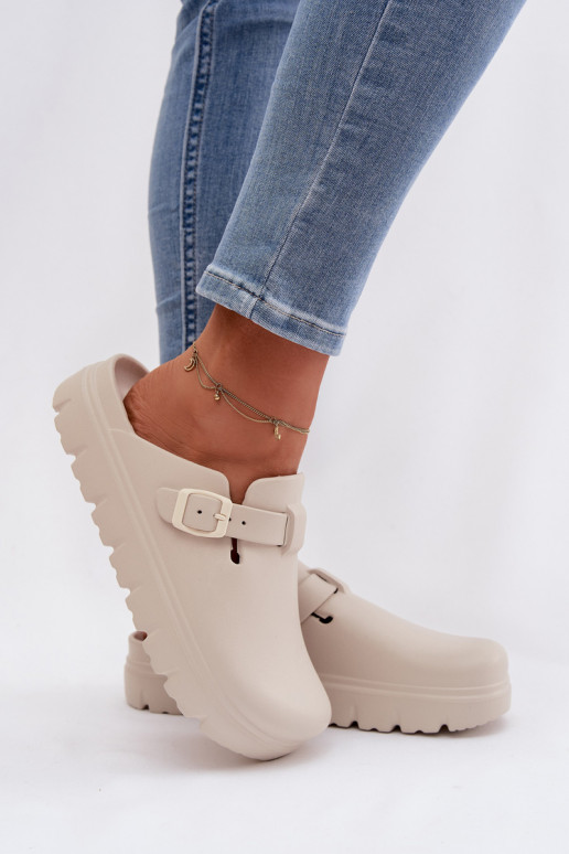 Vieglas čības uz pirksta sieviešu čības ar siksniņām I ar sprādzēm smilšu krāsas Larinie