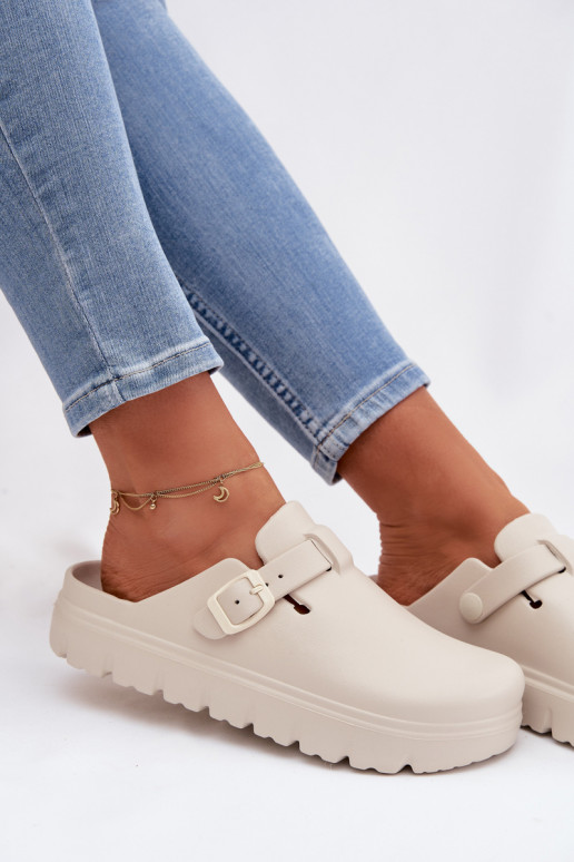 Vieglas čības uz pirksta sieviešu čības ar siksniņām I ar sprādzēm smilšu krāsas Larinie