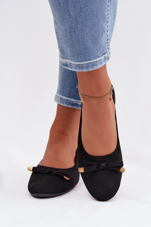 Balerīnas ar bantītēm melnas krāsas Amelivra