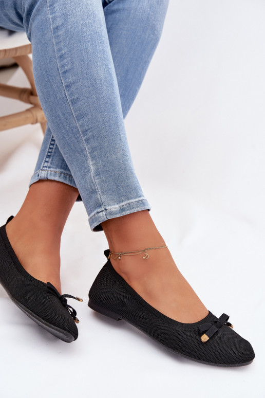 Balerīnas ar bantītēm melnas krāsas Amelivra