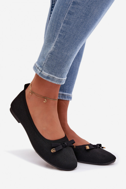 Balerīnas ar bantītēm melnas krāsas Amelivra