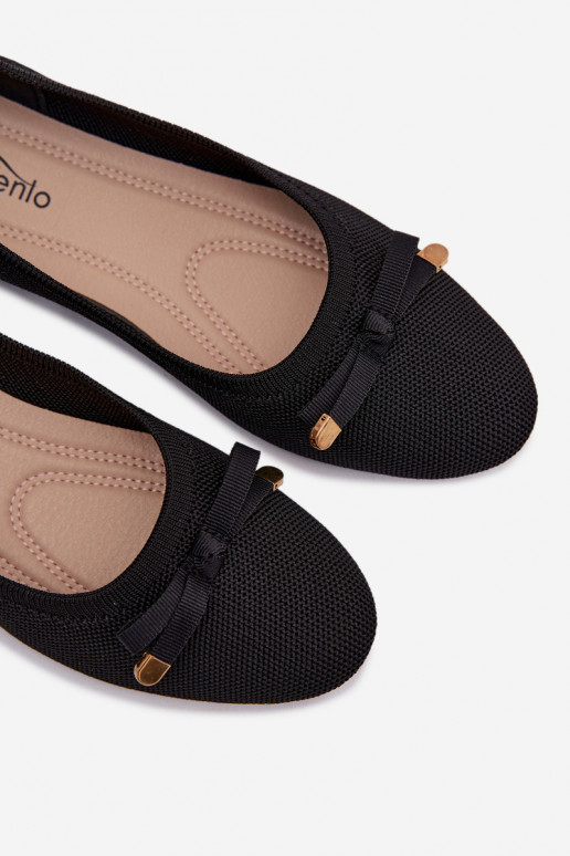 Balerīnas ar bantītēm melnas krāsas Amelivra