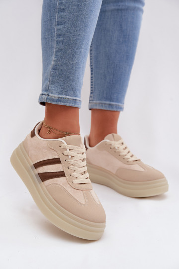 Sneakers modeļa apavi Sieviešu ar platformu smilšu krāsas Galleria 2