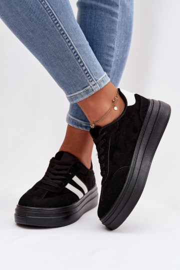 Sneakers modeļa apavi Sieviešu ar platformu melnas krāsas Galleria 2