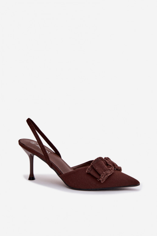 Sieviešu basenes ar papēdi ar bantītēm CzekoladoIne Hestia