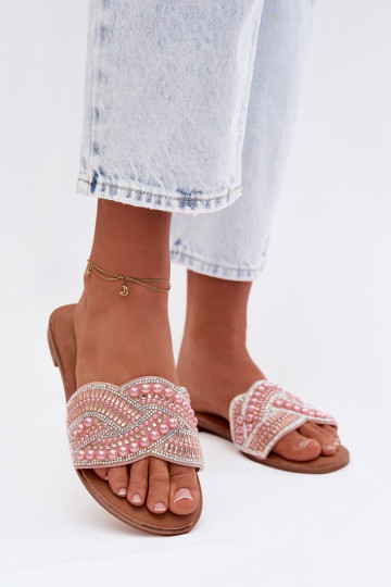 Dekorētas Čības ar platiem papēžiem Rozā krāsas Dovima 2