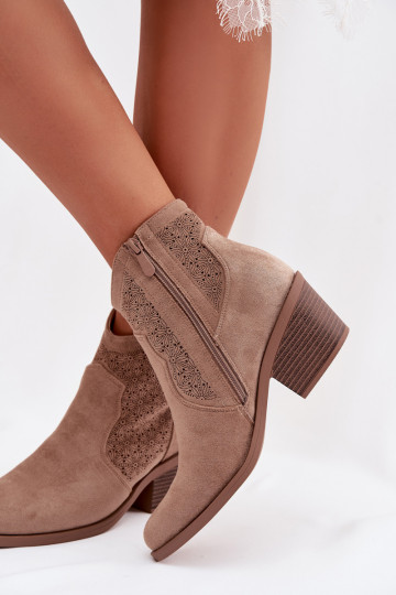 Zābaki Sieviešu ar papēdi S.Barski HY61-8013 smilšu krāsas 2