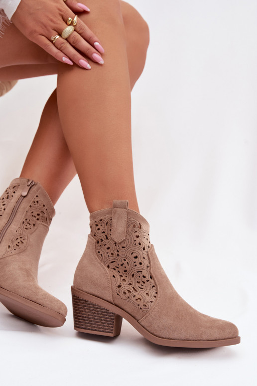 Zābaki Kovboju zābaki Sieviešu ar papēdi S.Barski HY61-8012 smilšu krāsas