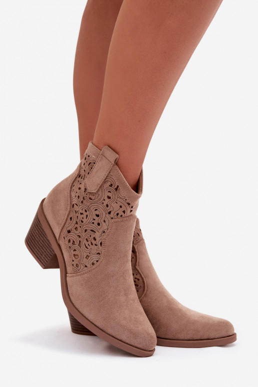 Zābaki Kovboju zābaki Sieviešu ar papēdi S.Barski HY61-8012 smilšu krāsas