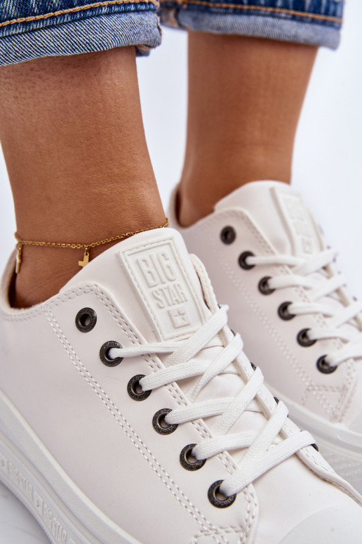 Zems sieviešu puszābaki siltināti baltas krāsas Big Star MM274029