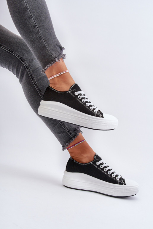 sieviešu puszābaki ar platformu melnas krāsas Amyete