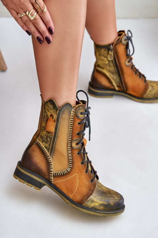 Āda Sieviešu puszābaki ar platiem papēžiem Tā irciejka 06719-07 Dzelteni