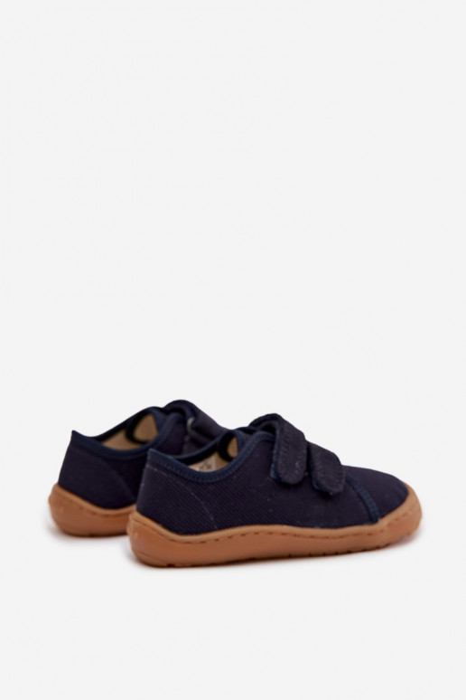 Čības Bērnu apavi Barefoot Froddo Canvas G1700440-2 tumši zilas krāsas