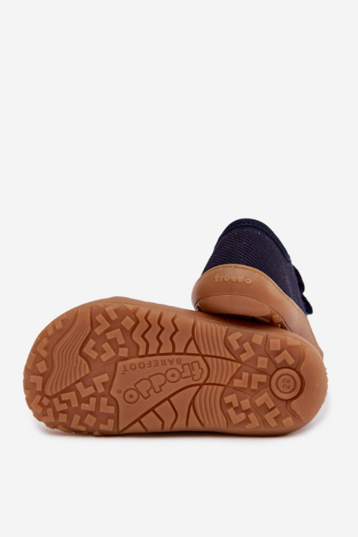 Čības Bērnu apavi Barefoot Froddo Canvas G1700440-2 tumši zilas krāsas