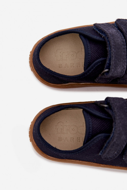 Čības Bērnu apavi Barefoot Froddo Canvas G1700440-2 tumši zilas krāsas
