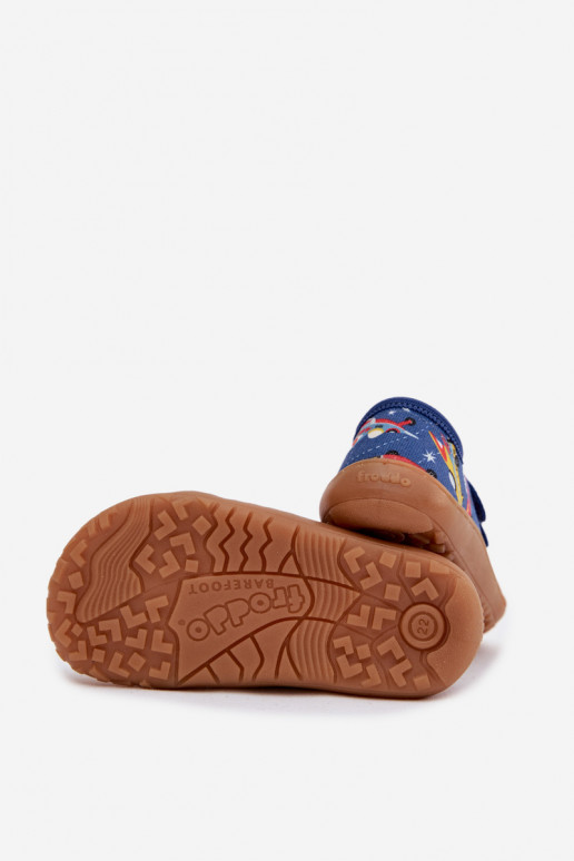 Čības Bērnu apavi Barefoot Statki Kosmiczne Froddo Canvas G1700440-5 Zilas krāsas